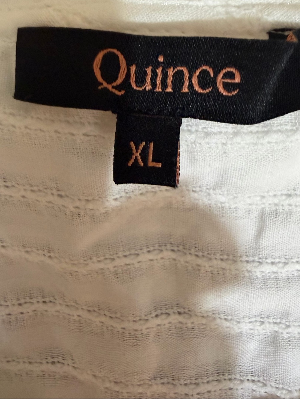 Quince 100% Cotton Boho Peasant RomanticWhite Ruffle Short Sleeve Blouse XL - Picture 9 of 12